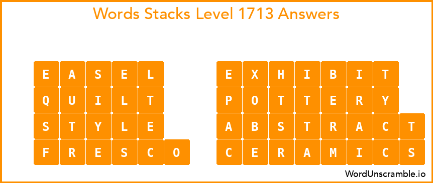 Word Stacks Level 1713 Answers