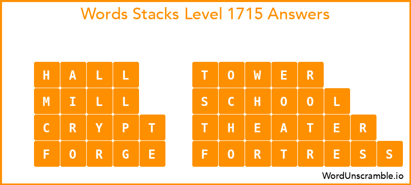 Word Stacks Level 1715 Answers