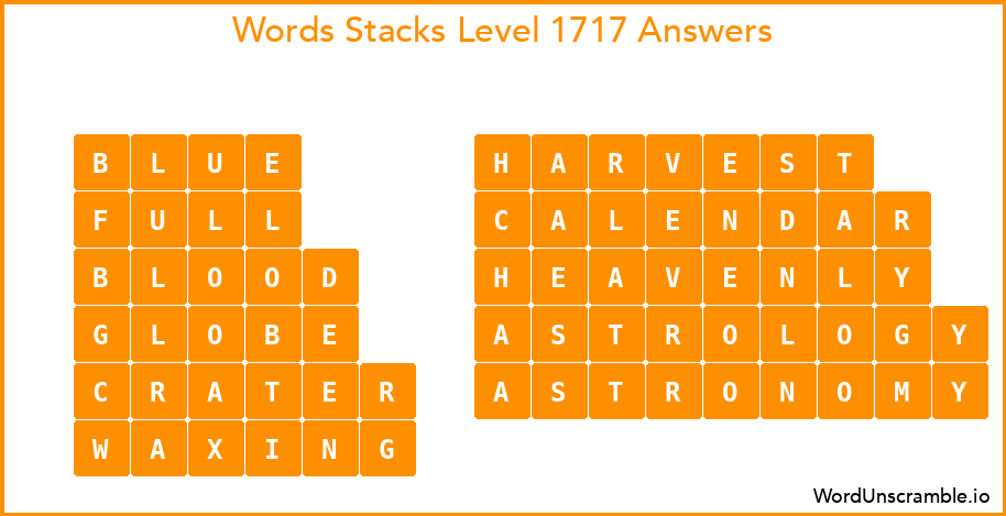 Word Stacks Level 1717 Answers