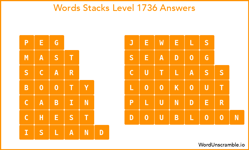 Word Stacks Level 1736 Answers