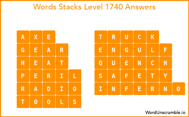 Word Stacks Level 1740 Answers