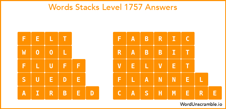 Word Stacks Level 1757 Answers