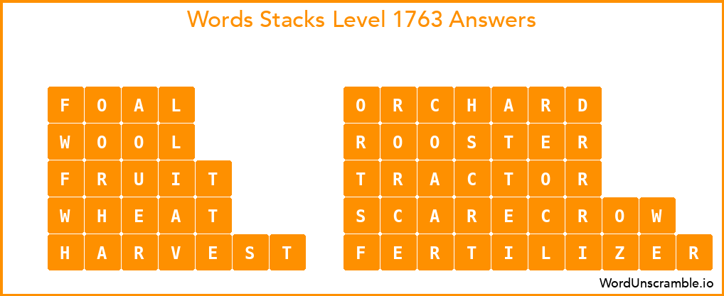 Word Stacks Level 1763 Answers