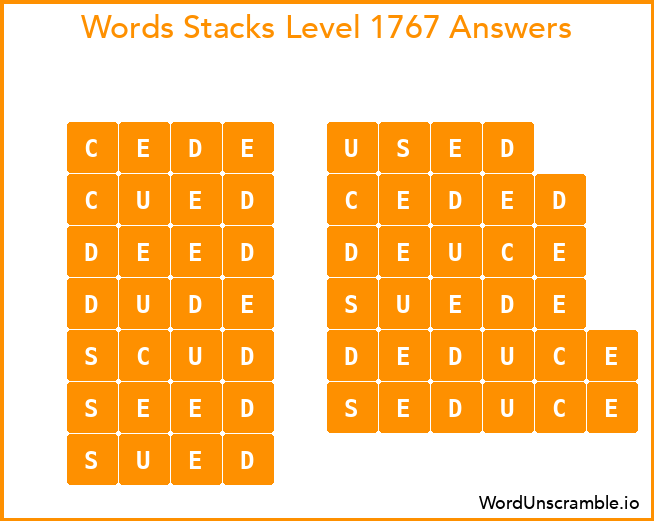 Word Stacks Level 1767 Answers