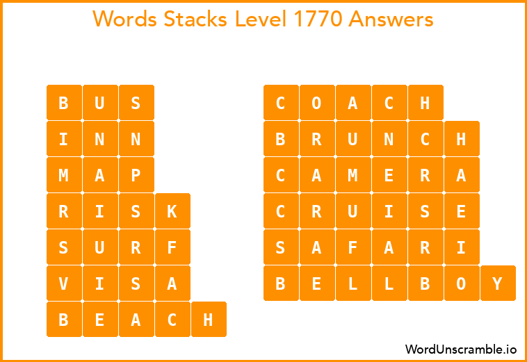 Word Stacks Level 1770 Answers