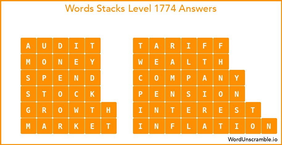 Word Stacks Level 1774 Answers