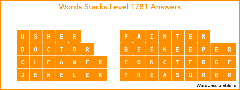 Word Stacks Level 1781 Answers