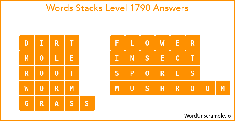 Word Stacks Level 1790 Answers