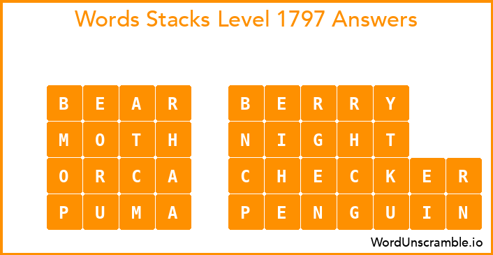 Word Stacks Level 1797 Answers