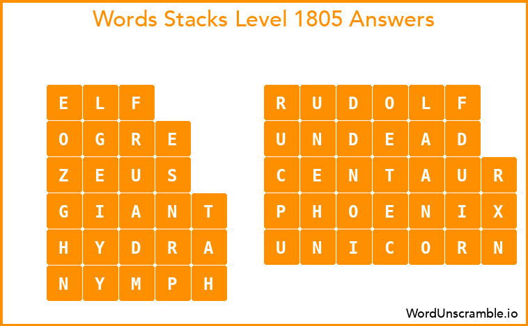 Word Stacks Level 1805 Answers