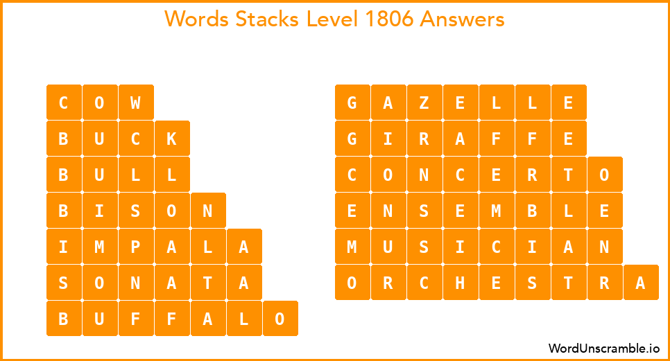 Word Stacks Level 1806 Answers