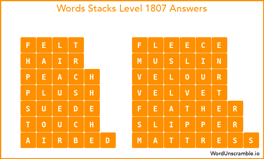Word Stacks Level 1807 Answers