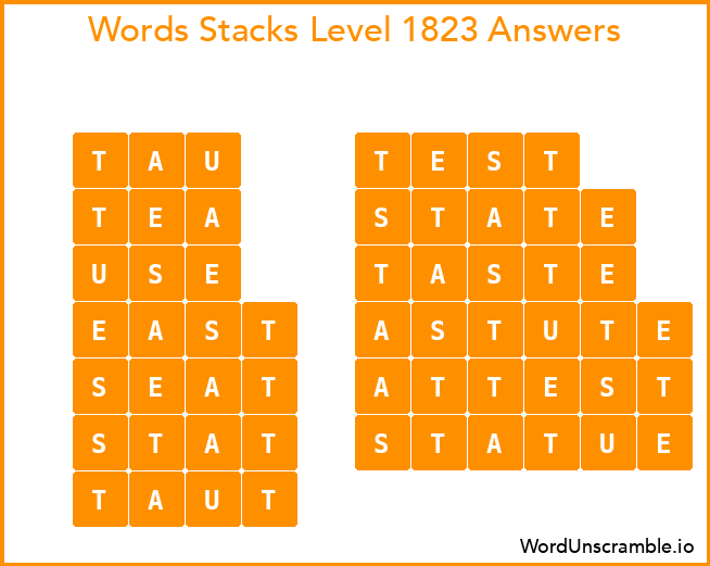 Word Stacks Level 1823 Answers
