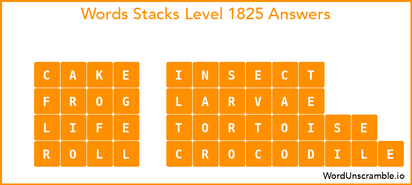 Word Stacks Level 1825 Answers