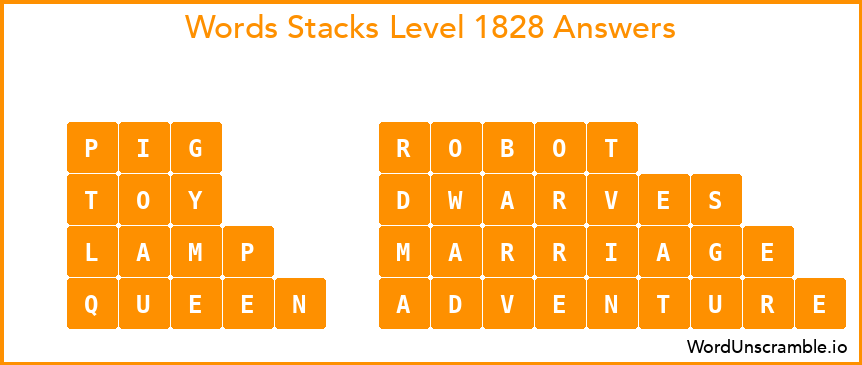 Word Stacks Level 1828 Answers