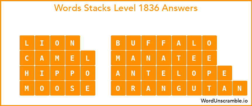 Word Stacks Level 1836 Answers