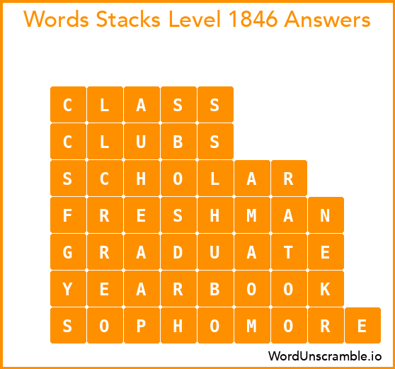 Word Stacks Level 1846 Answers