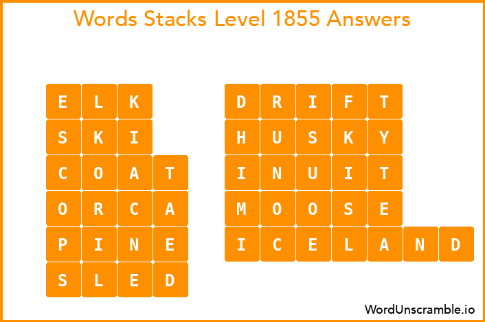 Word Stacks Level 1855 Answers