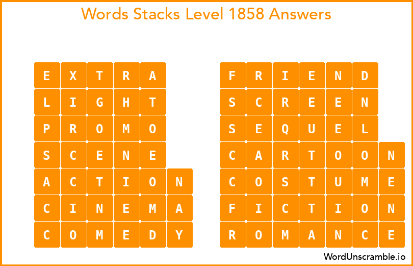 Word Stacks Level 1858 Answers