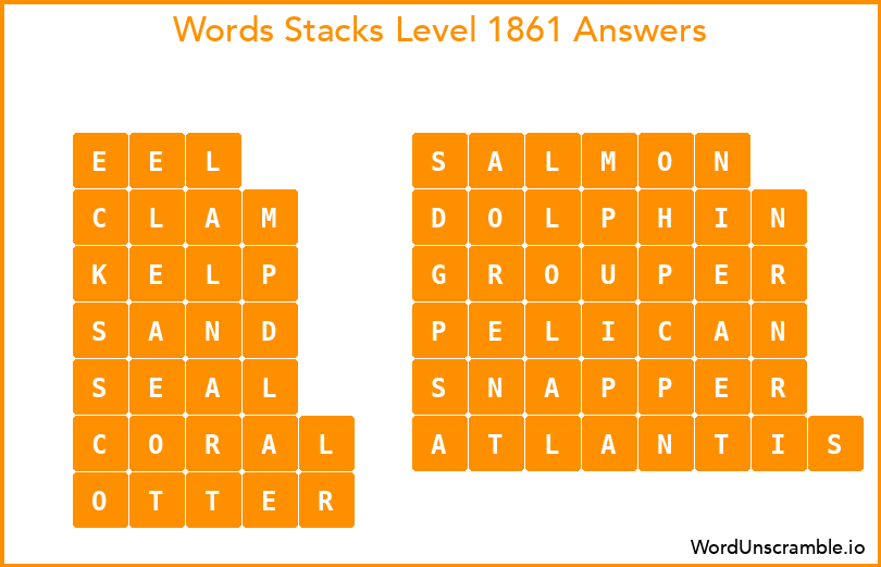Word Stacks Level 1861 Answers