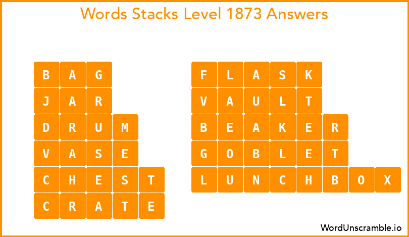 Word Stacks Level 1873 Answers