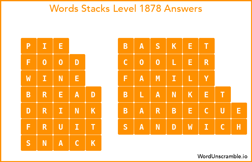 Word Stacks Level 1878 Answers
