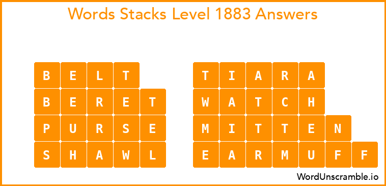Word Stacks Level 1883 Answers