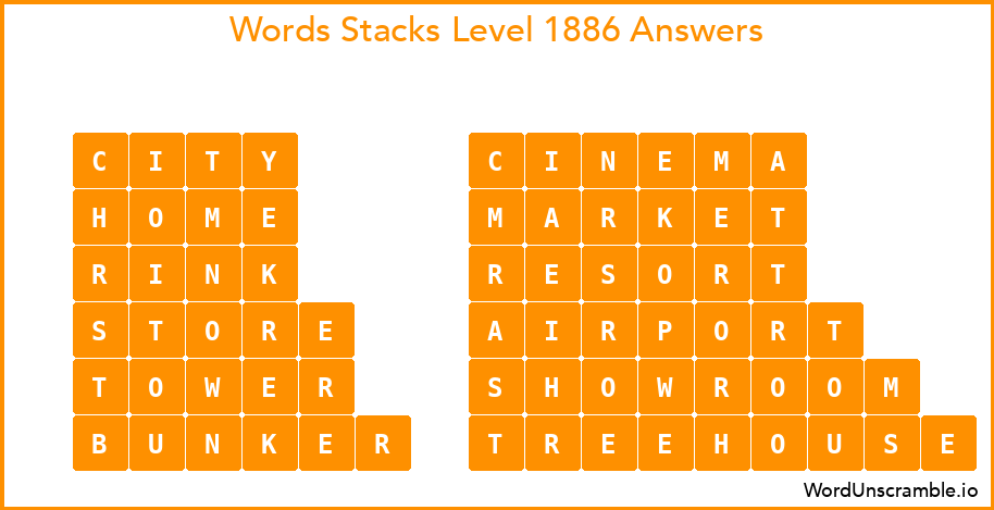 Word Stacks Level 1886 Answers