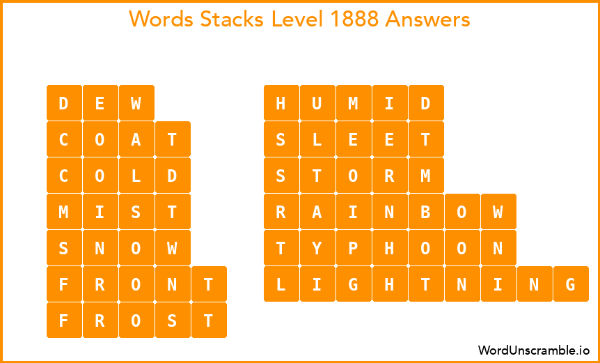 Word Stacks Level 1888 Answers