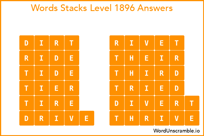 Word Stacks Level 1896 Answers