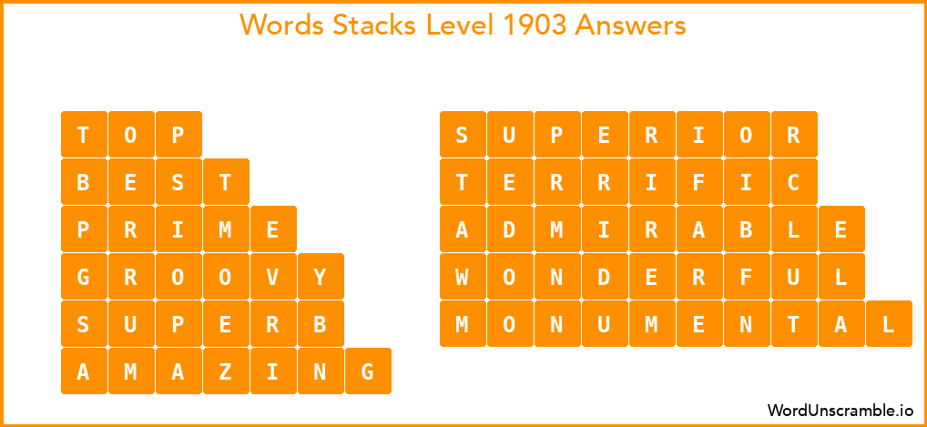Word Stacks Level 1903 Answers
