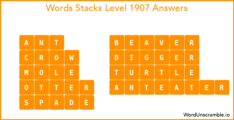 Word Stacks Level 1907 Answers