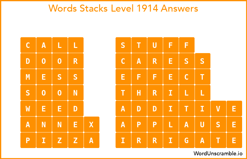 Word Stacks Level 1914 Answers
