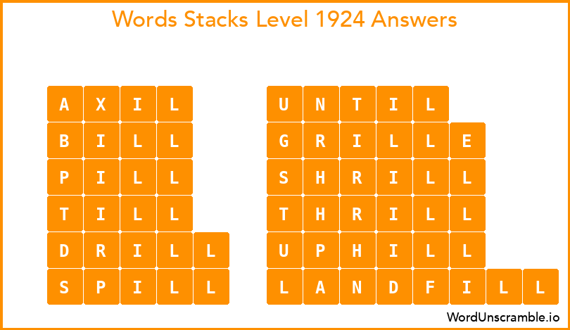 Word Stacks Level 1924 Answers