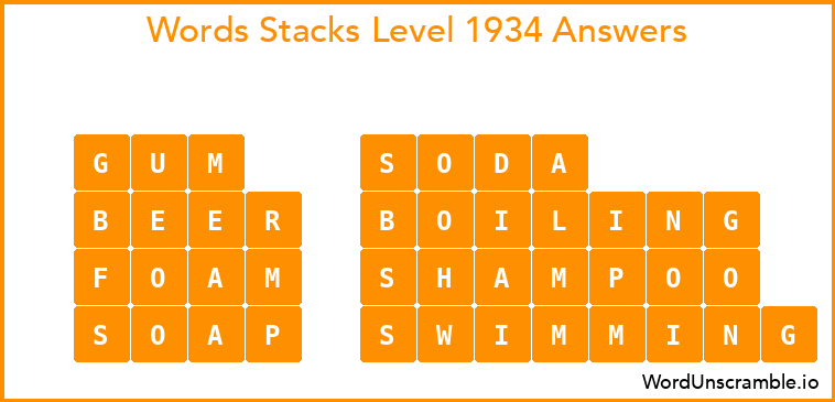 Word Stacks Level 1934 Answers
