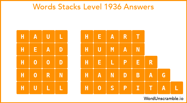 Word Stacks Level 1936 Answers