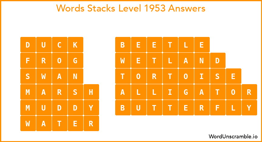 Word Stacks Level 1953 Answers