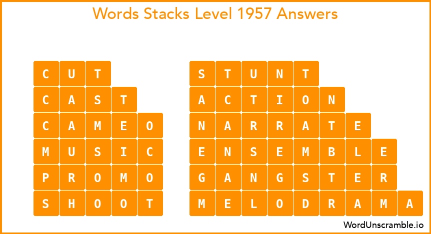Word Stacks Level 1957 Answers