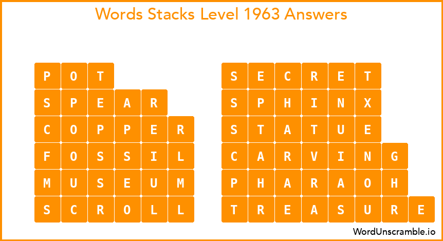 Word Stacks Level 1963 Answers