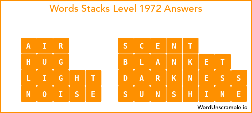 Word Stacks Level 1972 Answers