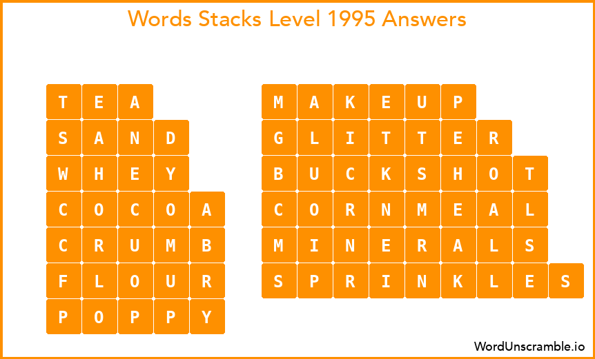 Word Stacks Level 1995 Answers
