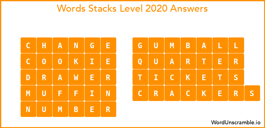 Word Stacks Level 2020 Answers