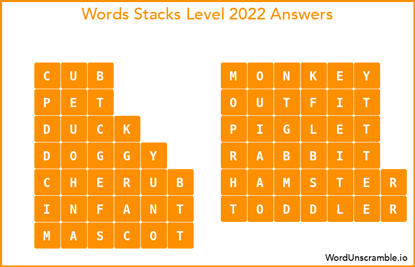 Word Stacks Level 2022 Answers