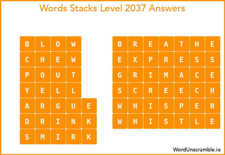Word Stacks Level 2037 Answers