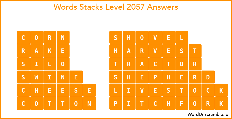 Word Stacks Level 2057 Answers