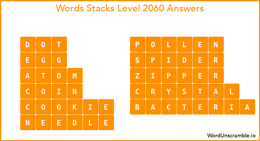 Word Stacks Level 2060 Answers