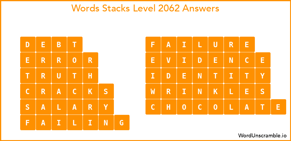 Word Stacks Level 2062 Answers