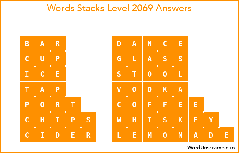 Word Stacks Level 2069 Answers