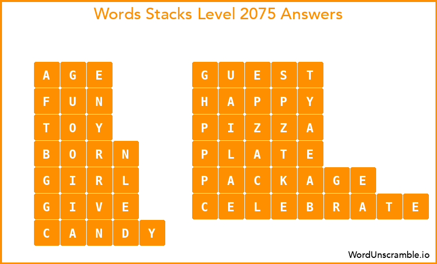 Word Stacks Level 2075 Answers