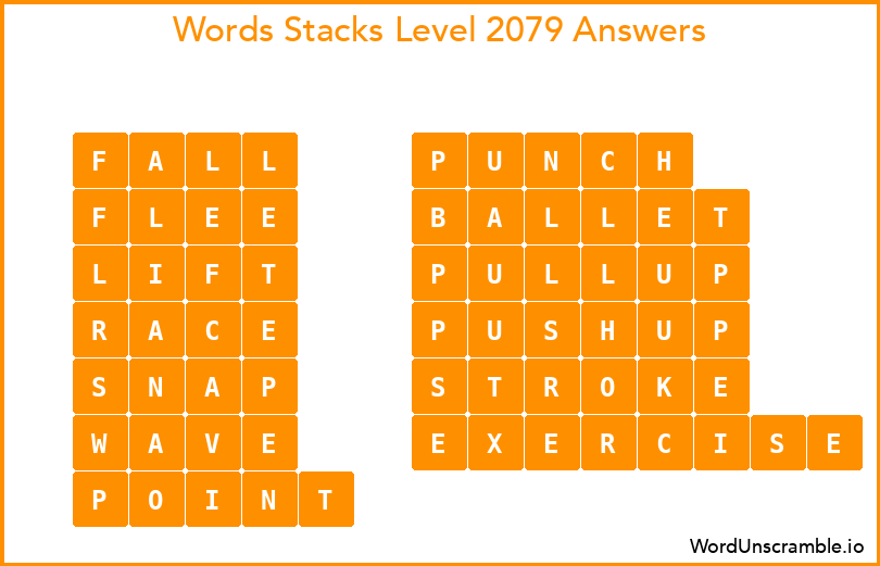 Word Stacks Level 2079 Answers